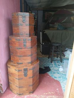 Wooden storage boxes