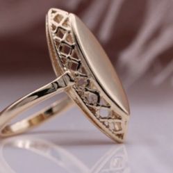 585 Gold GLOSSY RHOMBUS Ring 7,10,12