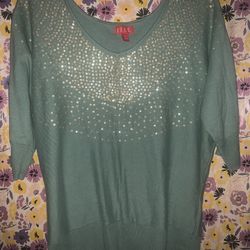 Elle sequin green sweater 