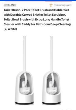 Toilet Brush, 2 Pack Toilet Brush and Holder Set with Durable Curved BristlesToilet Scrubber, Toilet Bowl Brush with Extra Long Handle,Toilet Cleaner 