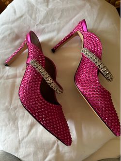 Kurt Geiger 8 1/2  Pink BEAUTIFULLY  Embellished CRYSTALS Slingback Heels