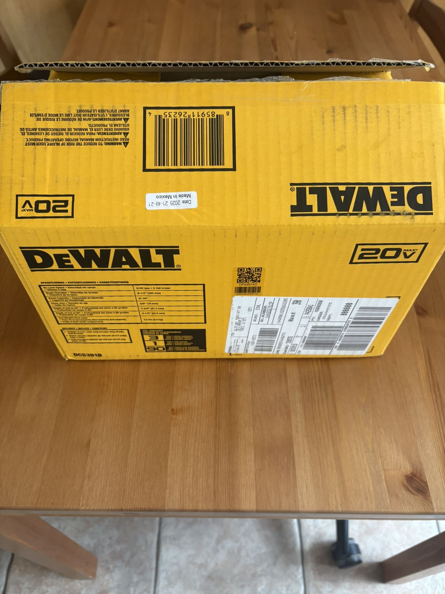 dewalt 20 V Max Circular Saw 6 1/2