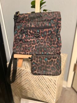 Coach Leopard Animal Print Crossbody & matching pouch