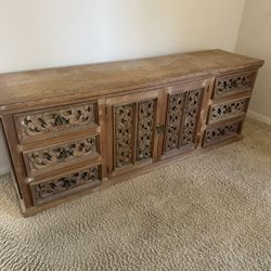 MCM. Spanish, hand carved sideboard/buffet. 