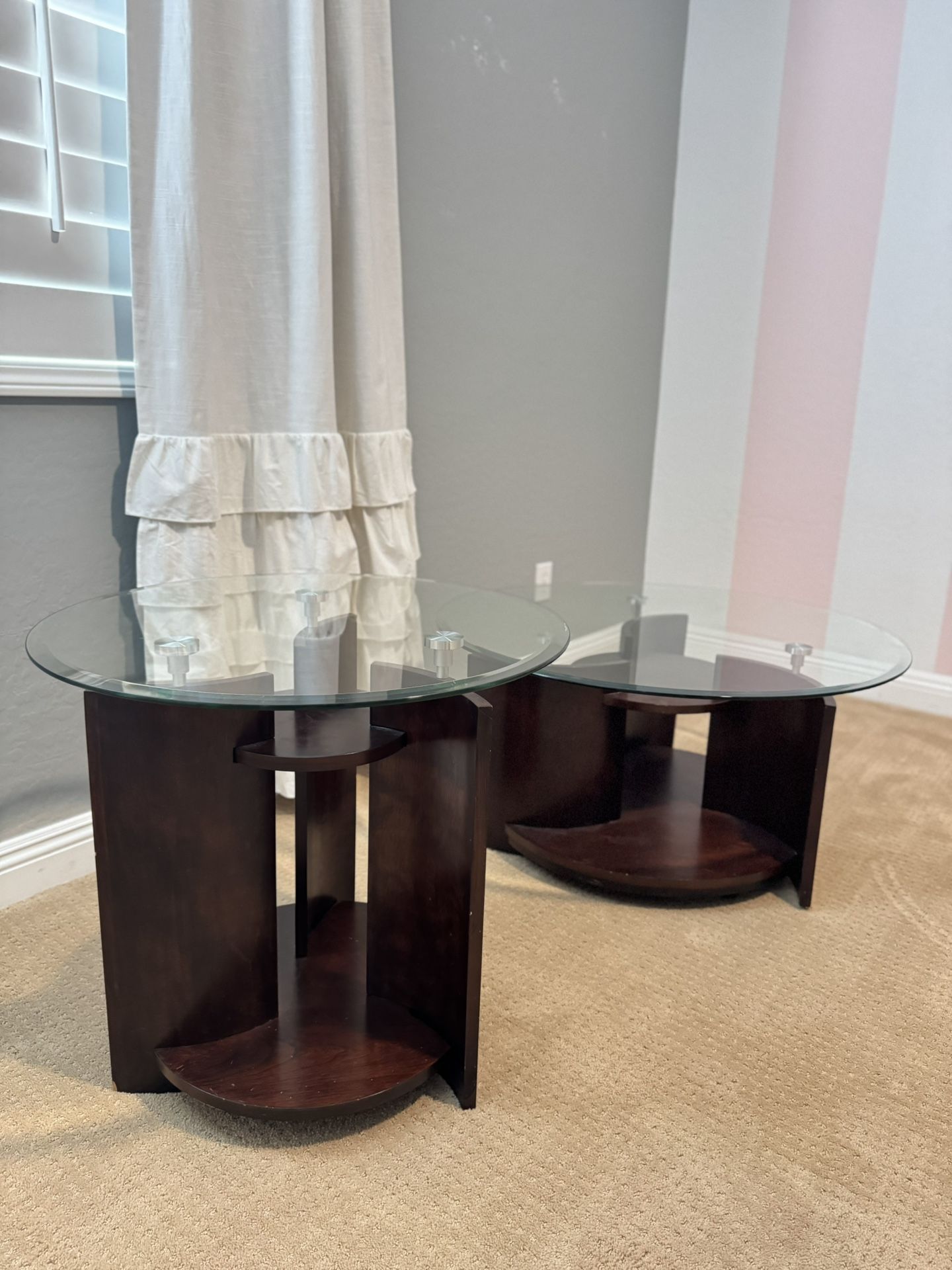 Glass Top Coffee Table And End Table