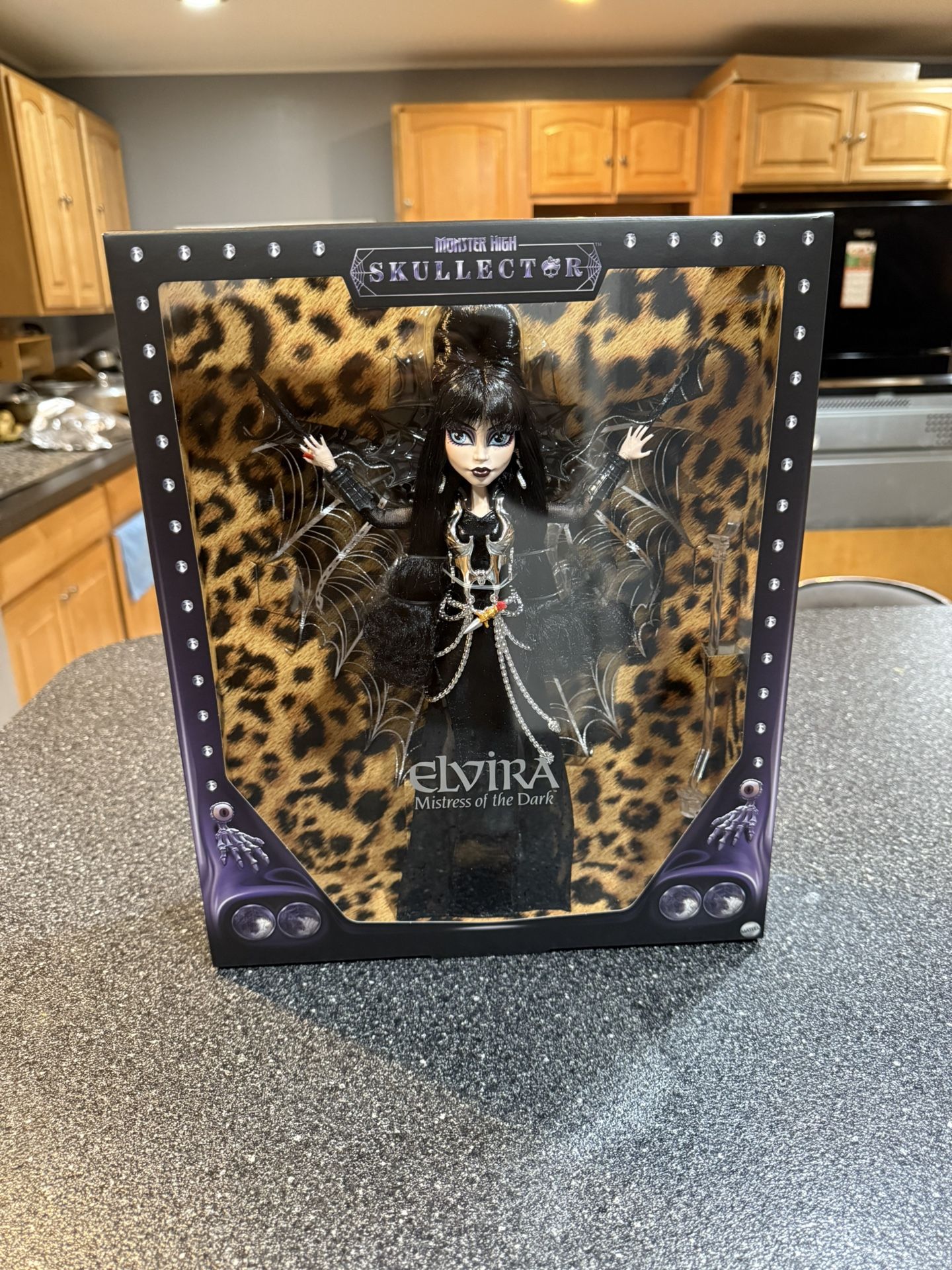 Monster High Doll Elvira Mistress of The Dark Collectible in Black Faux Leather