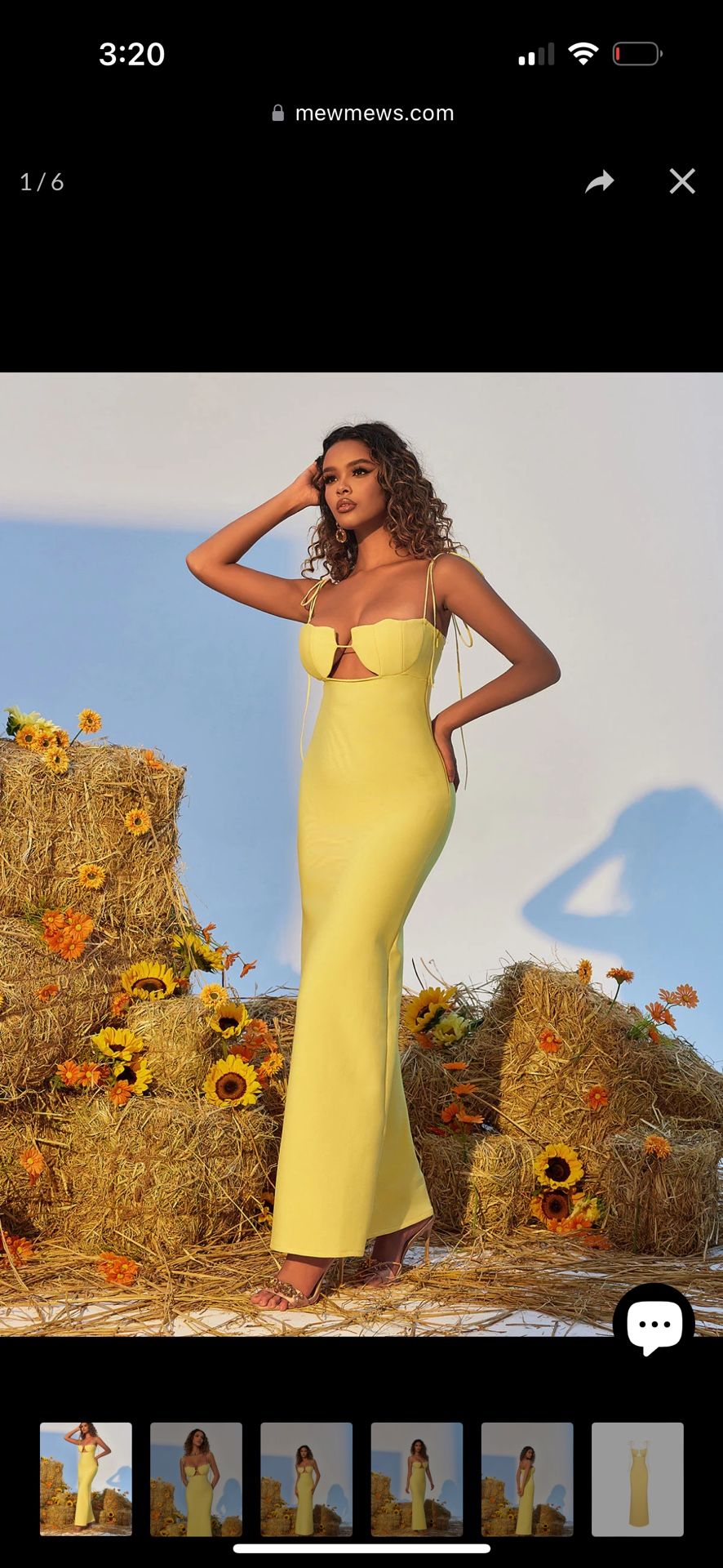 Mew Mews Gwyn Shell Cutout Maxi Bandage Dress In Yellow