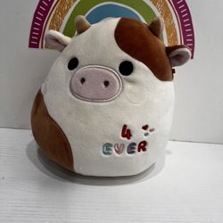 SQUISHMALLOWS RONNIE THE COW - 4 EVER -  8 INCH - Like new
