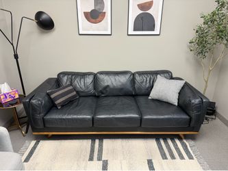 Mid century leather sofa- excellent condition with minimal use