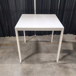 Square Grey Top Dining Table with White Legs