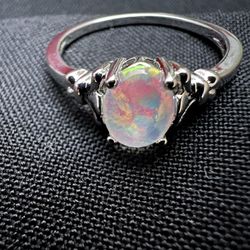 Ladies Opal Plated Ring Size 9