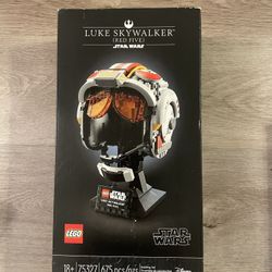 unopened lego luke skywalker helmet (red five)