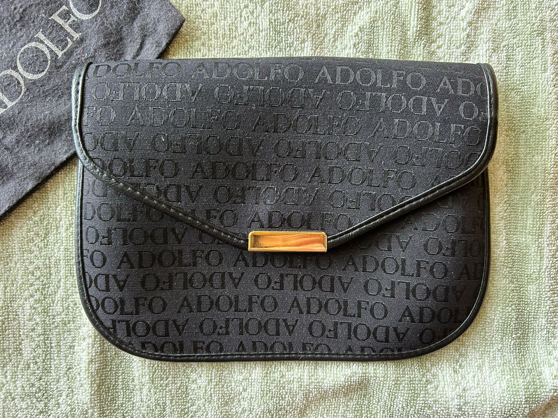 Vintage Adolfo Black Clutch Purse