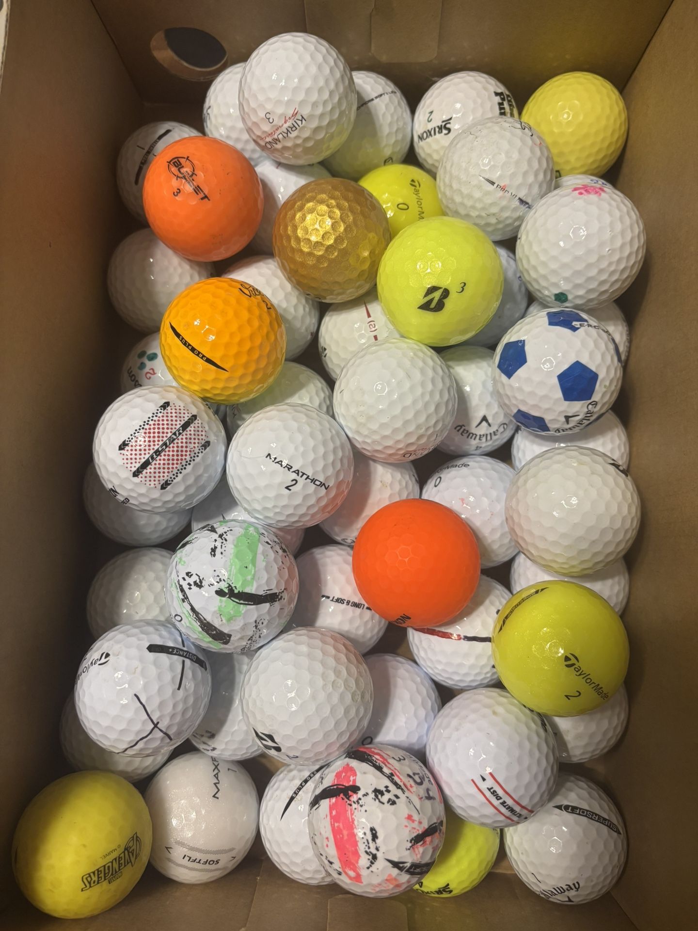53 Misc Golf Balls Taylor Made Titleist Kirkland Srixon Plus Others