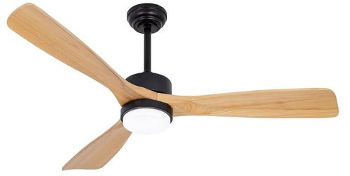 52'' Natural Wood Ceiling Fan with Light and Remote Control
