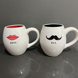 Rae Dunn His Hers Coffee Mugs
