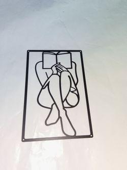 Metal Wall Art - Reading Person Silhouette