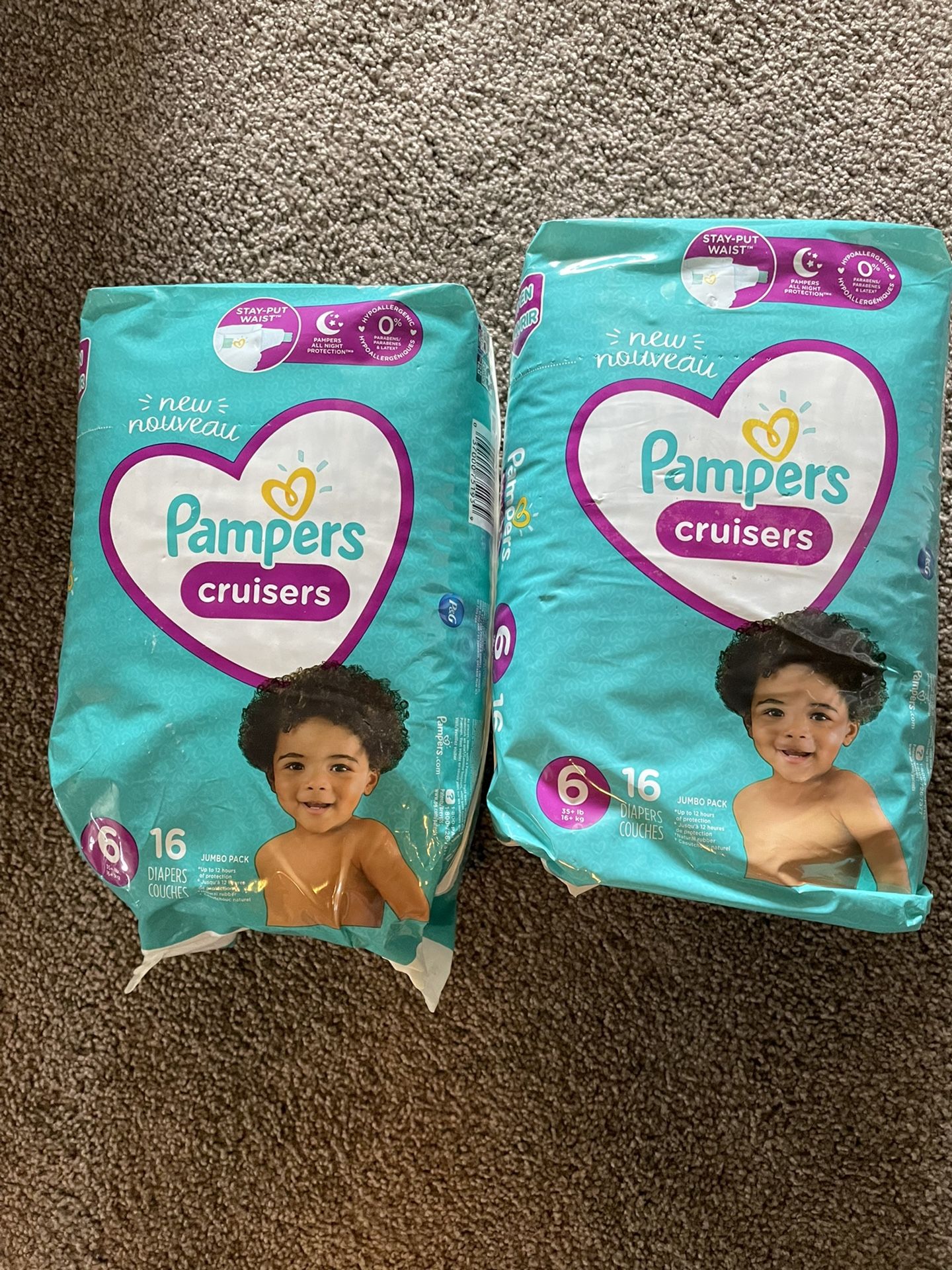 Pampers Cruisers Size 6. Jumbo Pack- 2 New 
