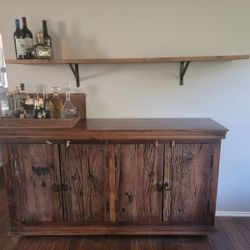 Real Wooden Accent Cabinet + 1 Wooden Shelf 