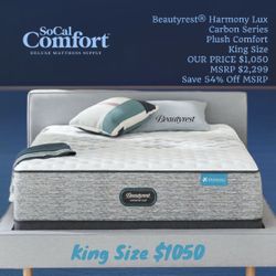 ❗️BeautyRest Harmony Lux Carbon Series Tight Top Plush King Mattress