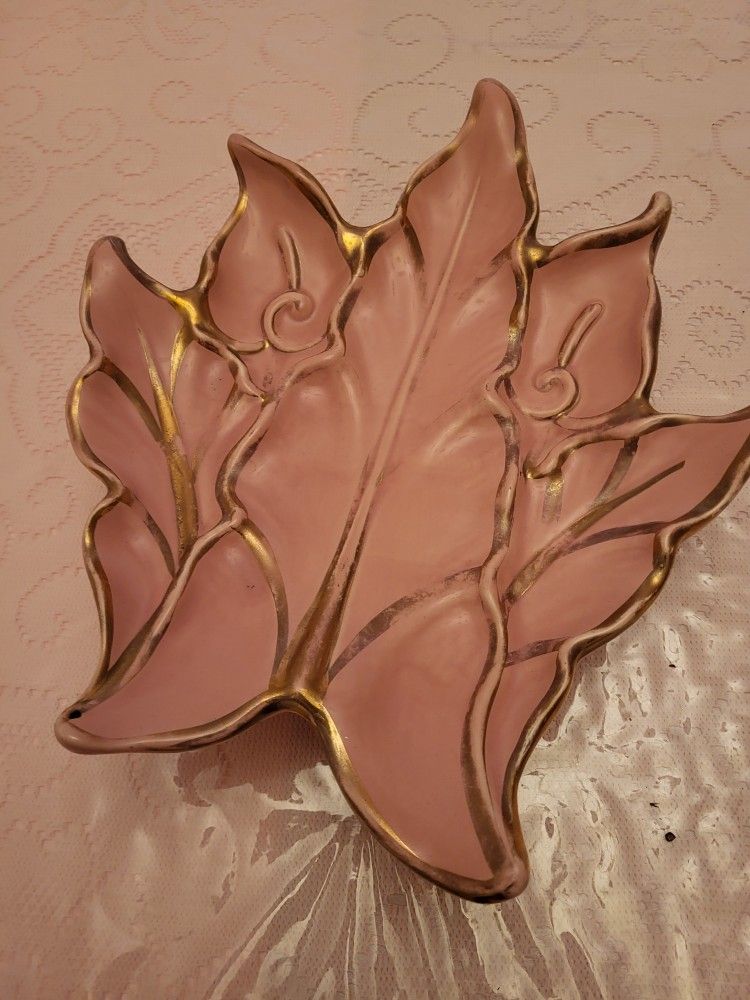 Pink & Gold Vintage Ceramic Ashtray