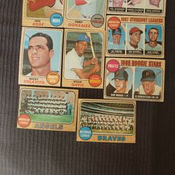1968 TOPPS BASEBALL CARDS  ROSE YAZ  KILLIBREW  ROBBIE LEADERS ROOKIES