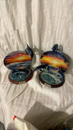 2 Bradford Bradex Plate "Dolphin Majesty" Paradise Discovery 2000 By Lassen Figure