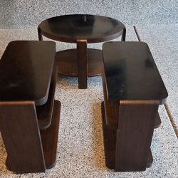 Three 1930's Deco Mahogany Side Tables