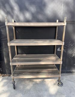 4 Tier Shelving Plastic Commercial Grade on Wheels (Metro Polyerecta)