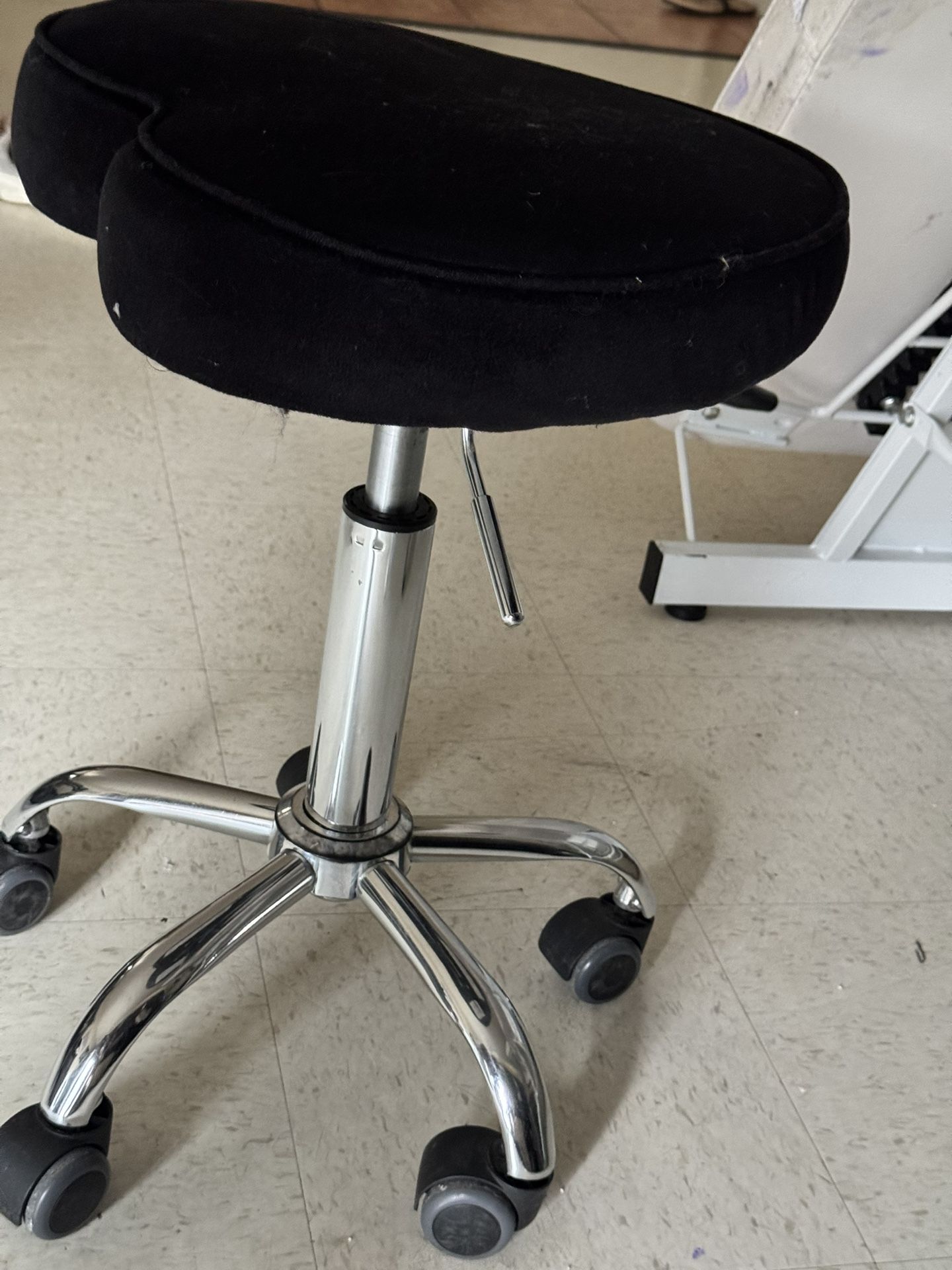 Velvet Black Stool Chair 