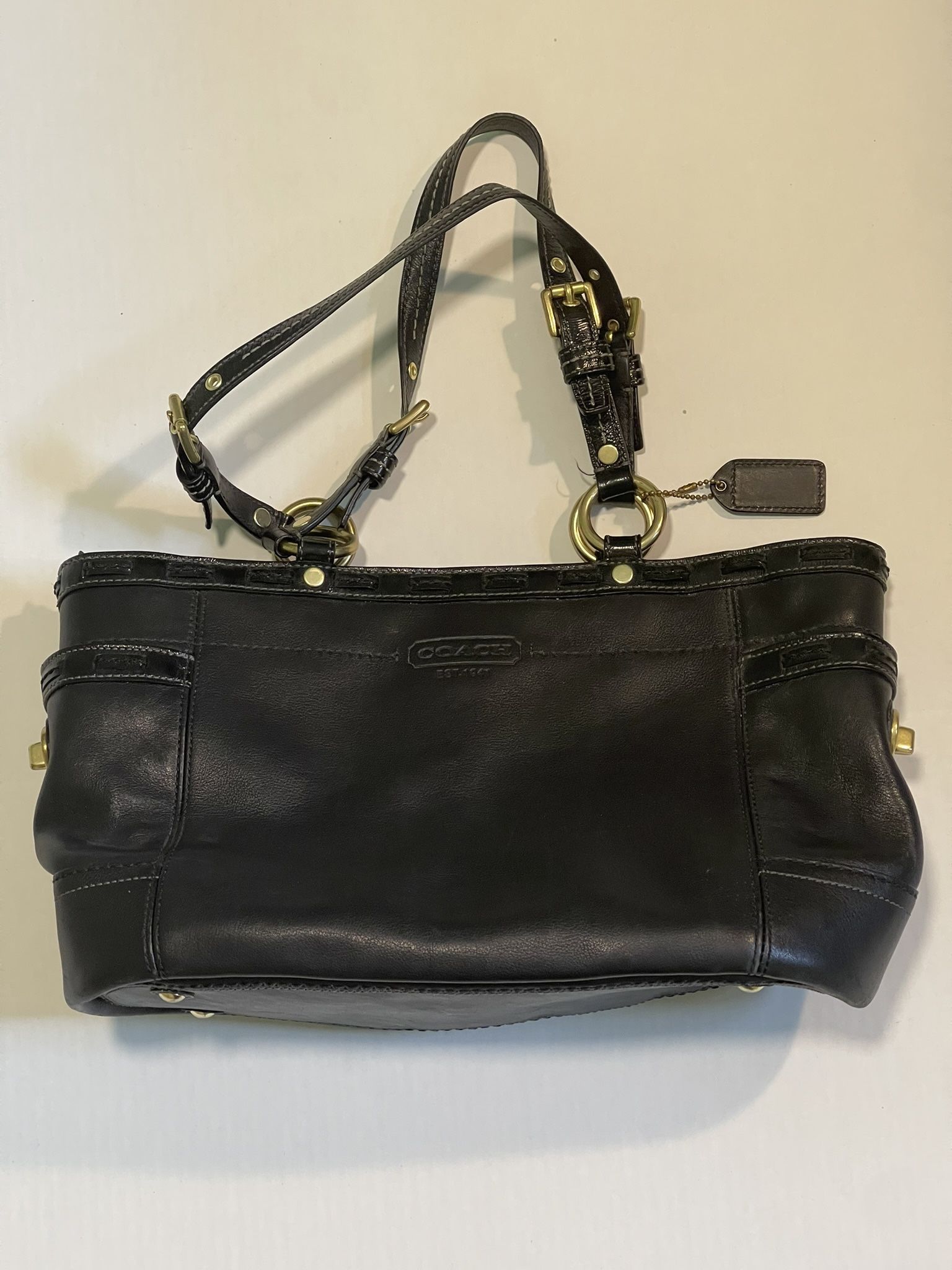 COACH Gallery Black Leather Tote