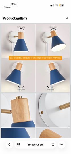 Modern Plug-in Wall Sconce Set of 2 – Brand New