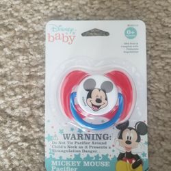 Disney Baby Mickey Mouse & Friends Pacifier With Cover - New - Red Mickey Mouse