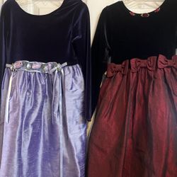 2 Vintage Holiday Dresses , Bonnie Jean Size 6x