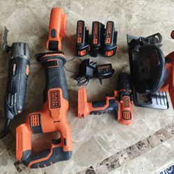 Bundle Of 7 Tools Plus 3 Batteries 