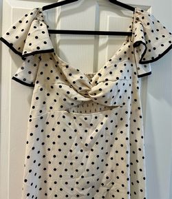 Polka Dot Twist Front Midi Dress