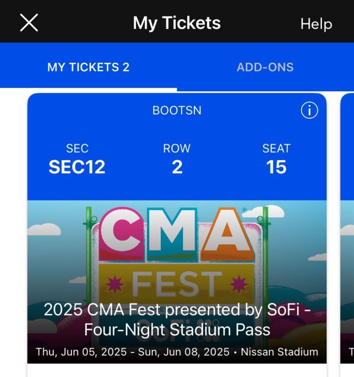 CMA Fest 2025 Great Floor Seats Nissan Stadium