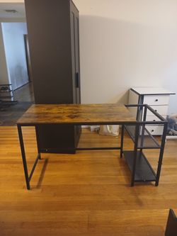 Wood and metal desk