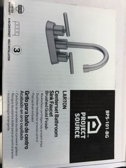 Project Source Larton Centerset Bathroom Sink Faucet - Brushed Gold BPS-101-BG