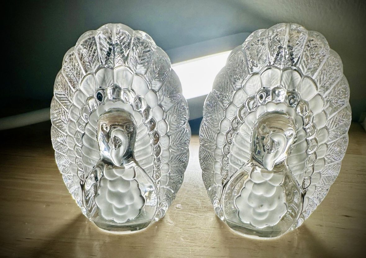 Gorham Crystal Turkey Salt & Pepper Shakers.