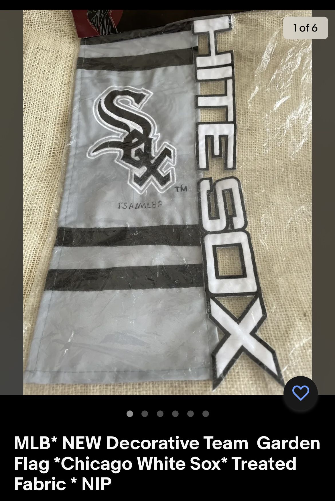 Chicago White Sox Garden Flag. Treated Fabric. New !