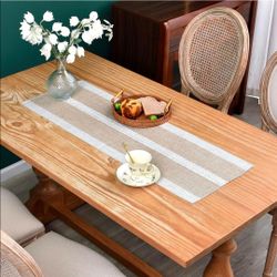 NEWISHER Farmhouse Braided Striped Embroidery Small Table Runner 36 inches
13x36inch Table Runners, Rustic Brown Coffee Table Runners, Runners for Dre