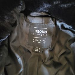 CISONO  LOSANGELES BLACK FAUS FIR JACKET