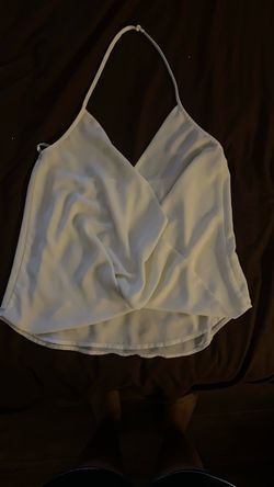 White Halter Wrap Crop Top