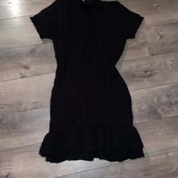 Ruffled Black Mini Dress