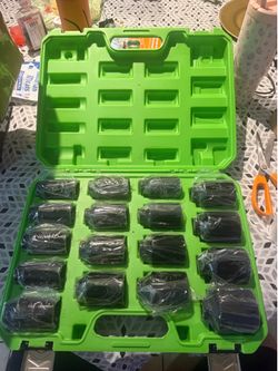 1/2" Drive Deep Impact Socket Set 17pcs  6 Point Axle Nut Sockets Set, Standard SAE (1-1/4-Inch to 1-3/4-Inch) and Metric (29mm - 38mm) Large Socket n
