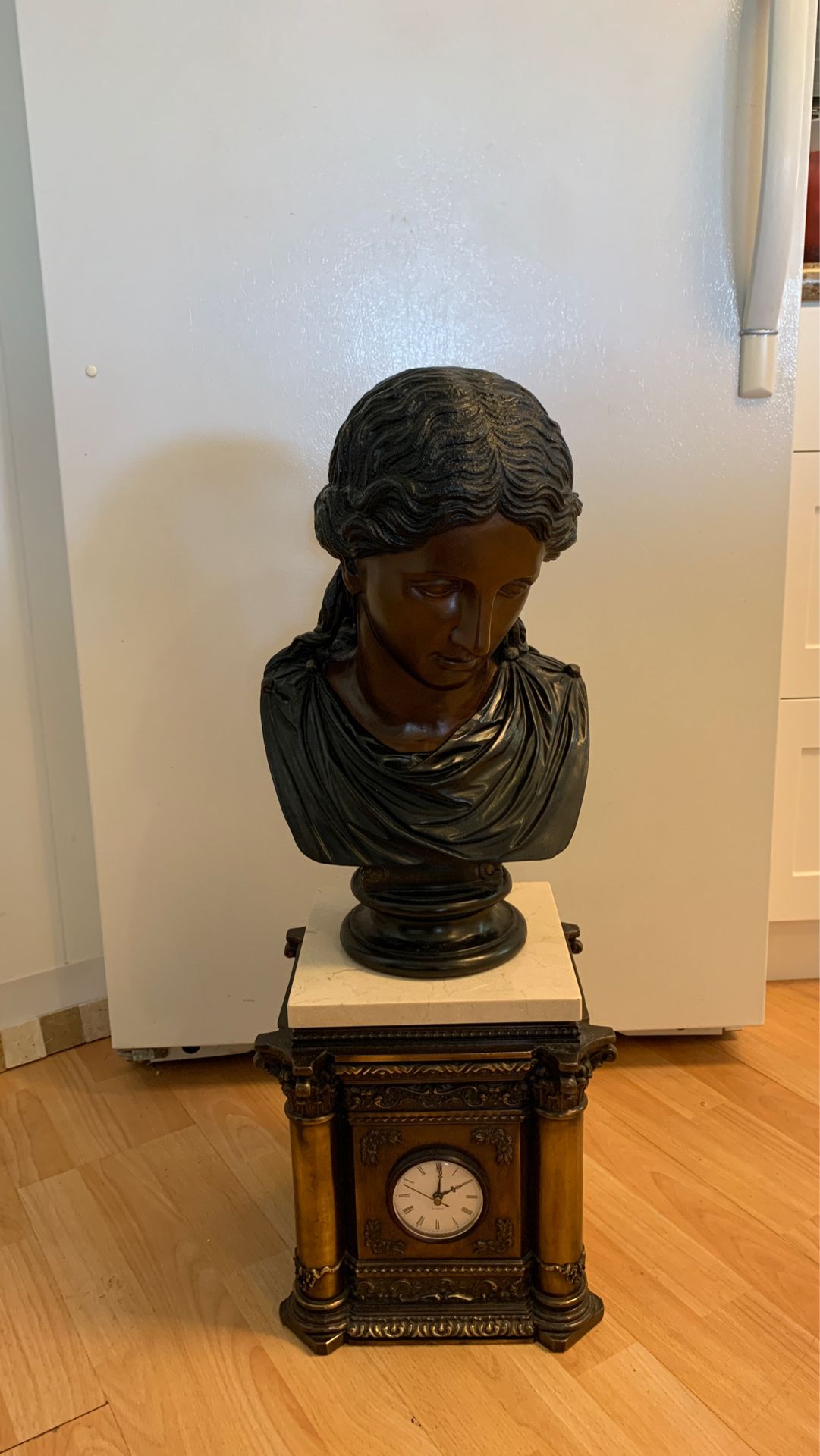 Household Decor. Vintage Bronze Bust of Woman with Clock,All Products : American Fashion Style Bags On Sale