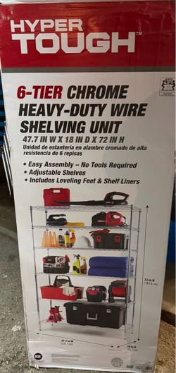 Hyper Tough 6-Tier Wire Storage Shelves with Liners