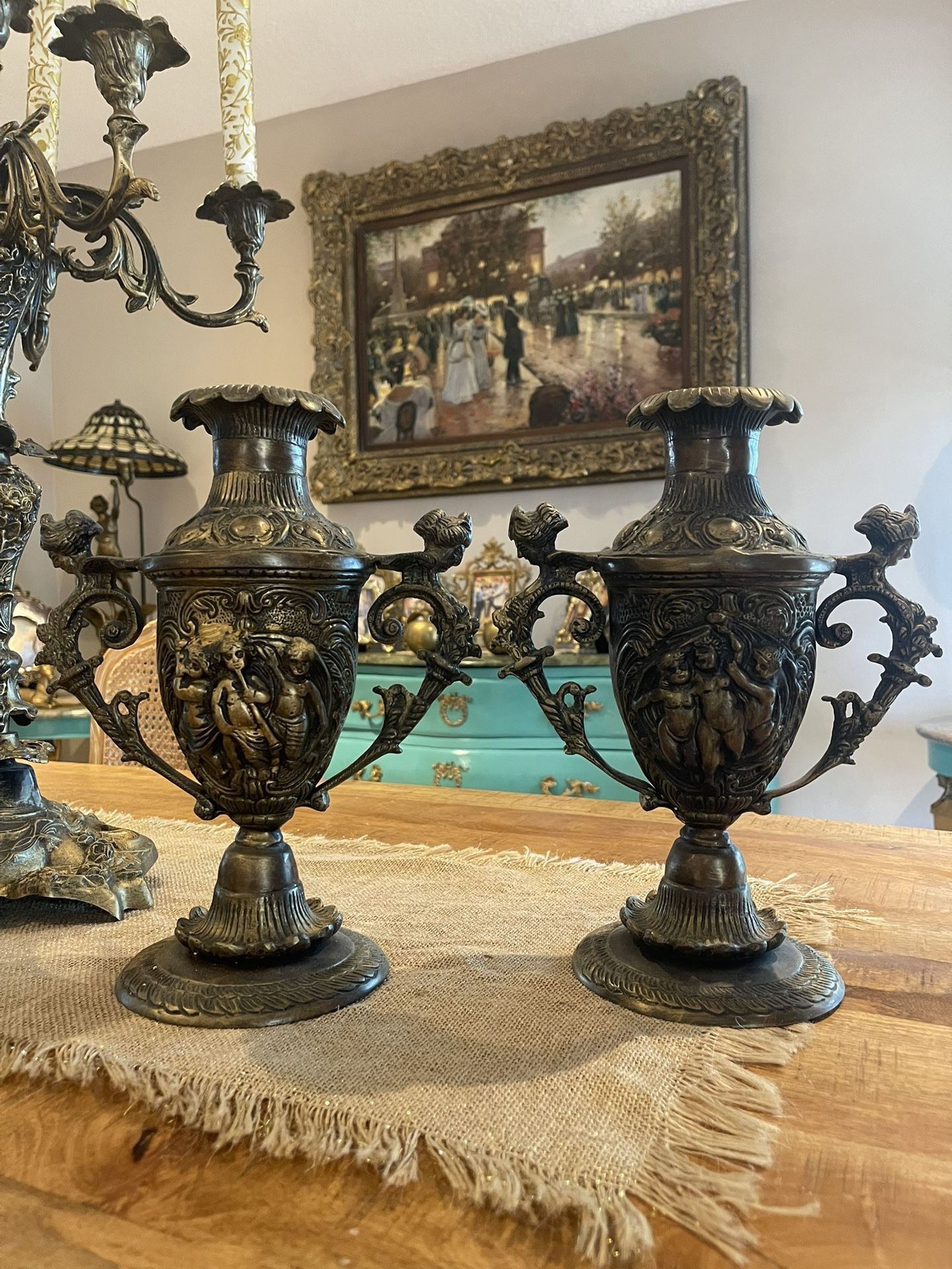 Louis XVI 19th Century high quality Bronze Vases