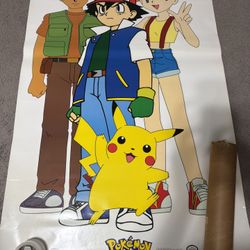 Vintage 3.5ft By 5ft Pokemon 1st Edition Poster